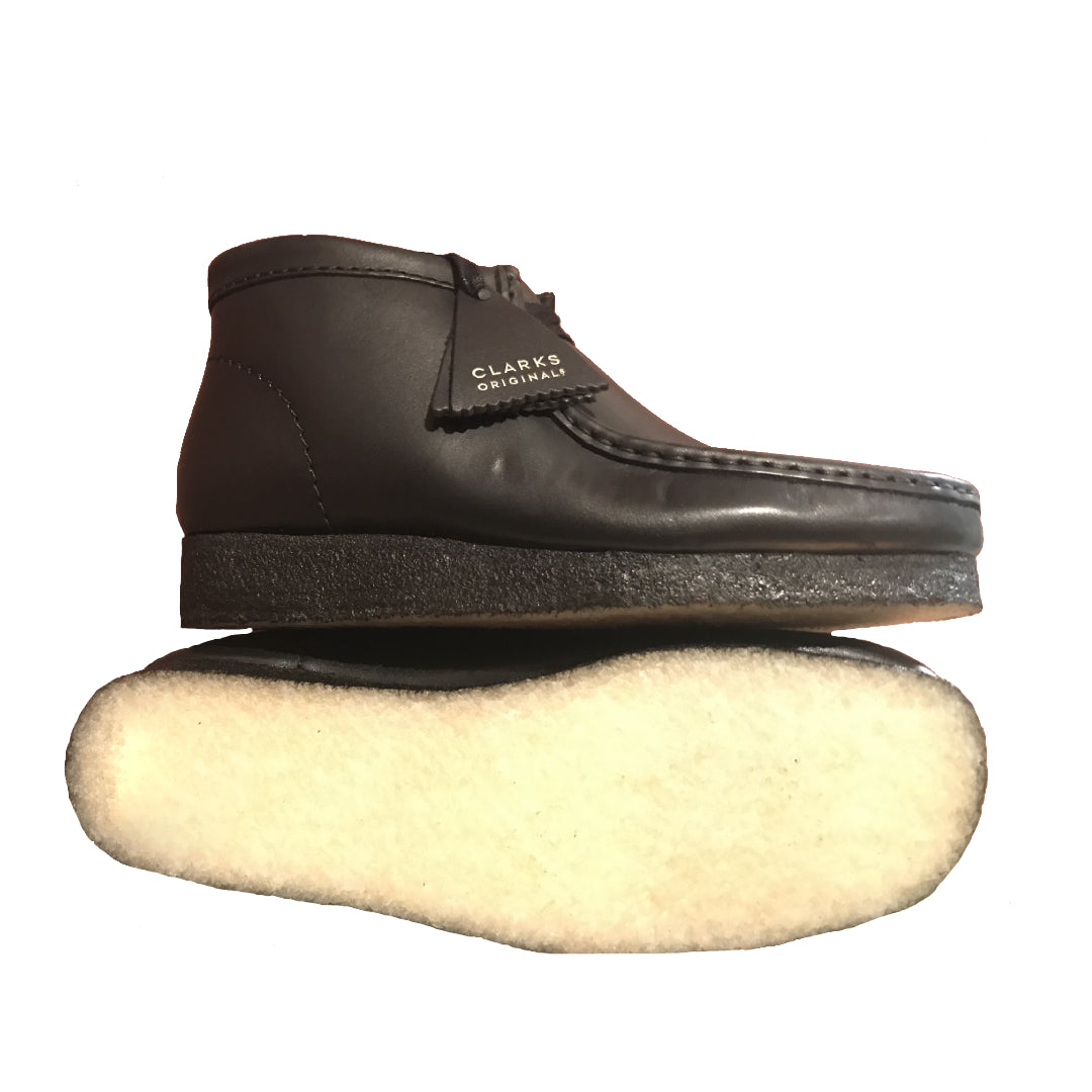 Black Leather Wallabee Boot