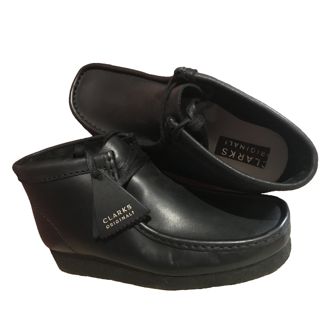 Black Leather Wallabee Boot