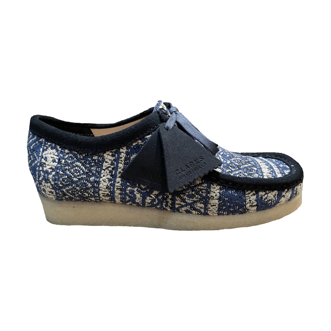 Blue Fabric Wallabee Boot