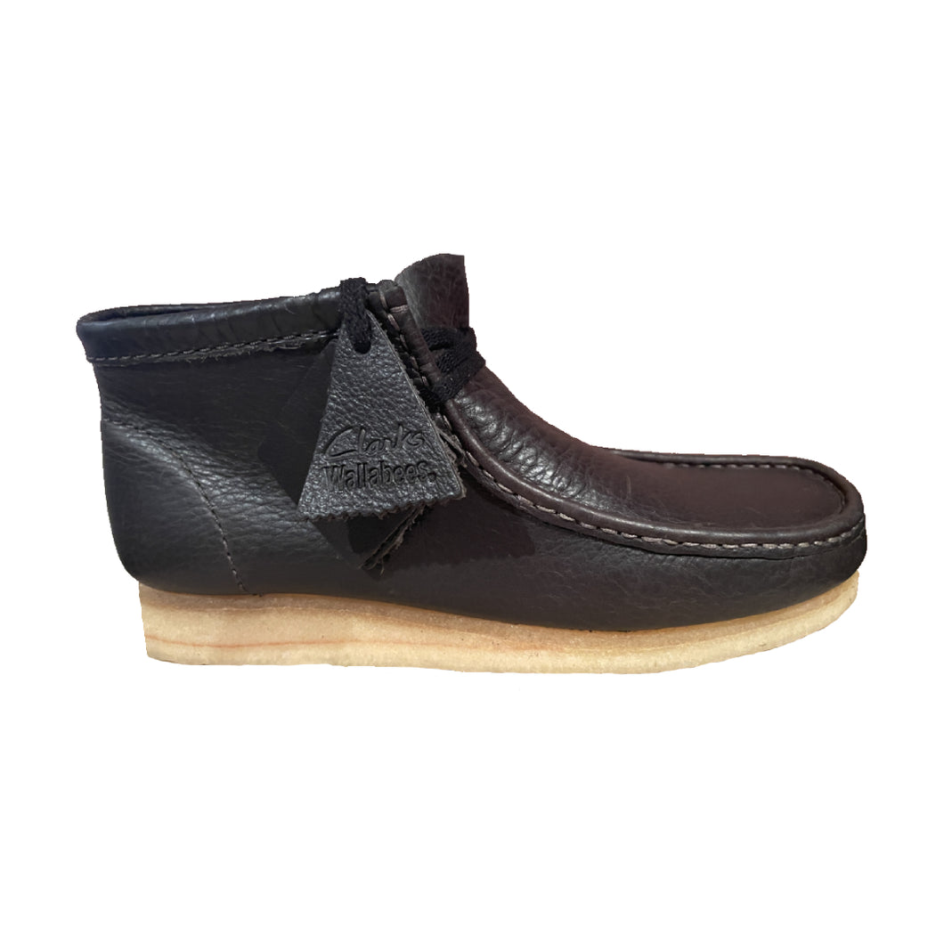 Charcoal Leather Wallabee Boot